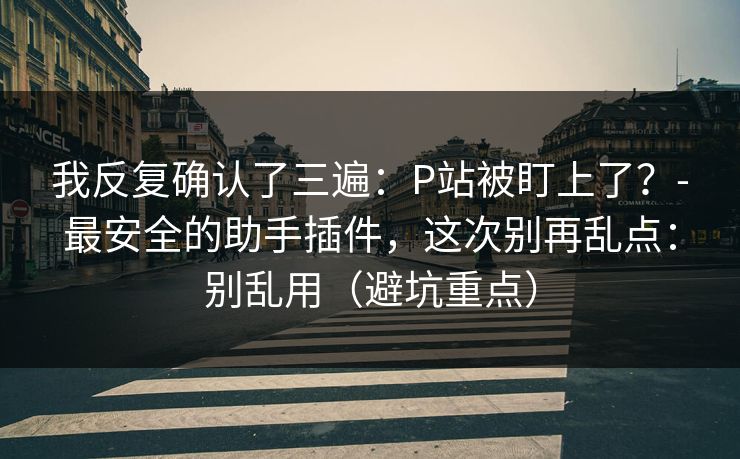 我反复确认了三遍:P站被盯上了?-最安全的助手插件,这次别再乱点:别乱用(避坑重点)